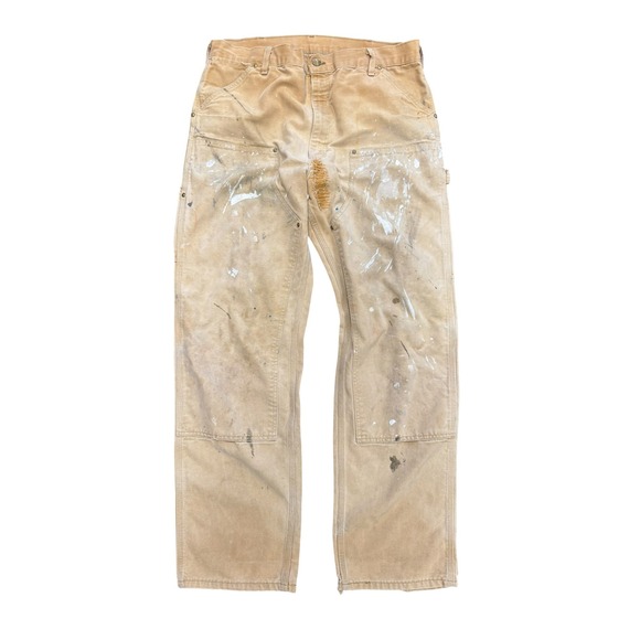 Carhartt Other - Carhartt Double Knee Work Pants Mens 36x34 Tan Fair Distressed Painter B01 USA